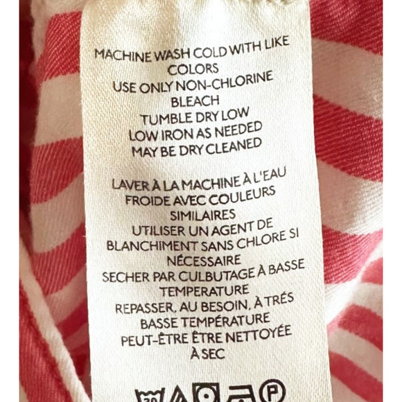 Free People Freddie Striped Button Down Shirt XL Preppy Coastal Oversized - Picture 5 of 8